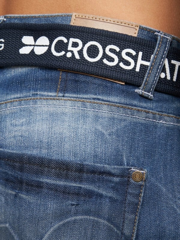 Crosshatch New Embossed Techno Denim Jeans Stone Wash
