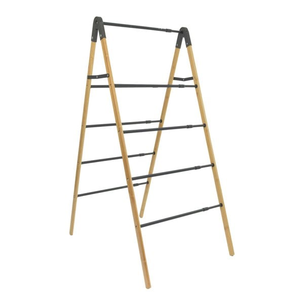 JVL Bamboo Extendable 4 Tier Clothes Ladder, Brown