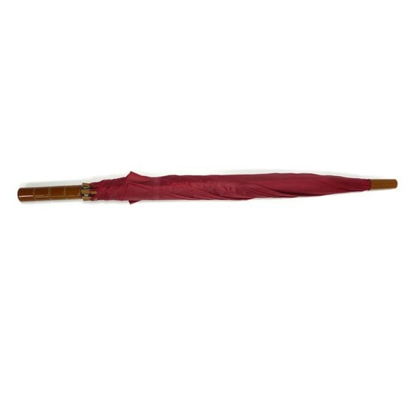 Wine Red Plain Cheap Jollybrolly Umbrella Flat Lay Closed