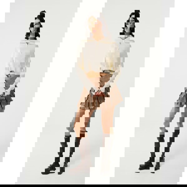 Pink Vanilla Half Zip Knitted Jumper