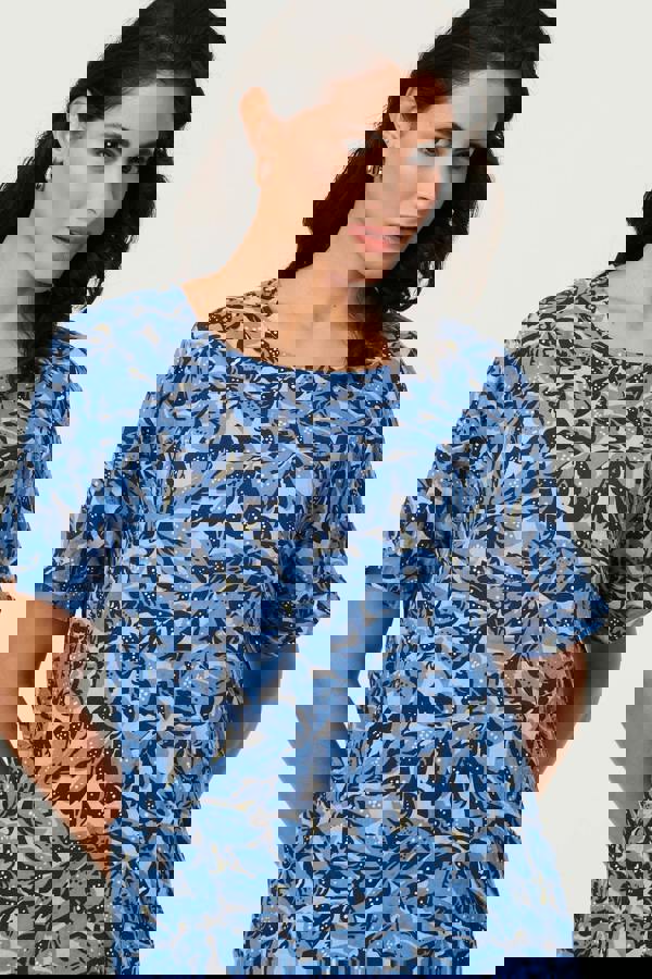 Blue | Floral Relaxed Short Shift Dress