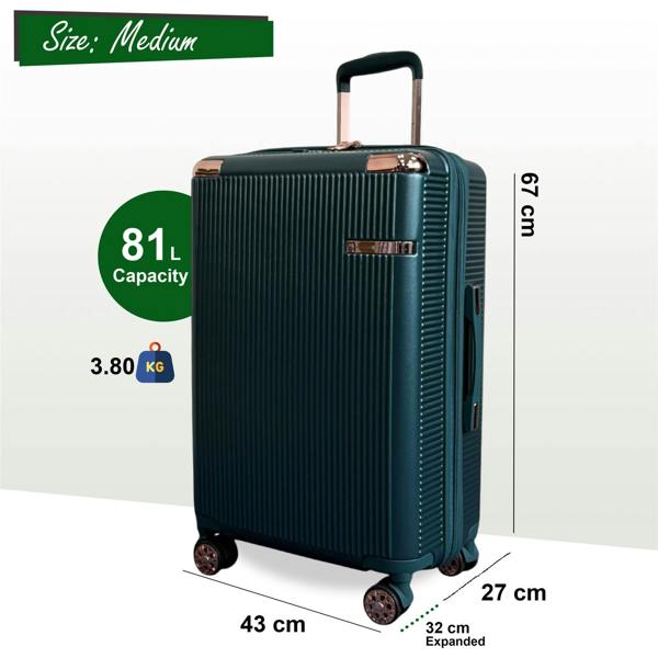 Snowball Expandable Hard Shell 8 Wheels Luggage Travel Cabin Suitcase Set