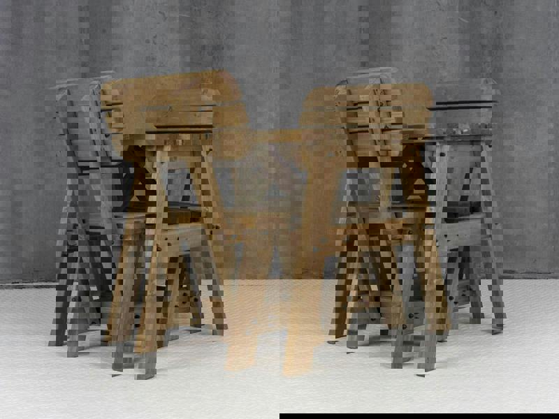 Victoria Space-Saving Rounded Picnic Table and Bench Set with Backrest – Rustic Finish Wooden Outdoor Dining Set for Gardens and Patios