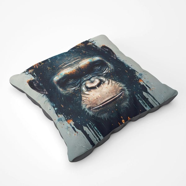 Warren Reed Gorilla Face Splashart Floor Cushion