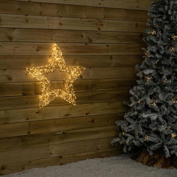 Samuel Alexander 79cm Gold Christmas Star Light with 2400 Warm White LEDs & Timer