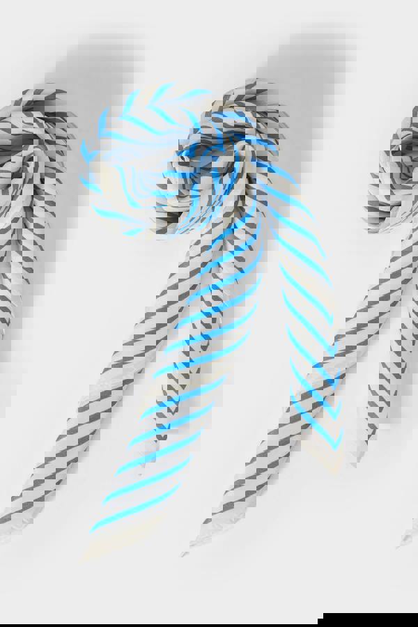 GWD Square Silk Scarves, Blue and Olive