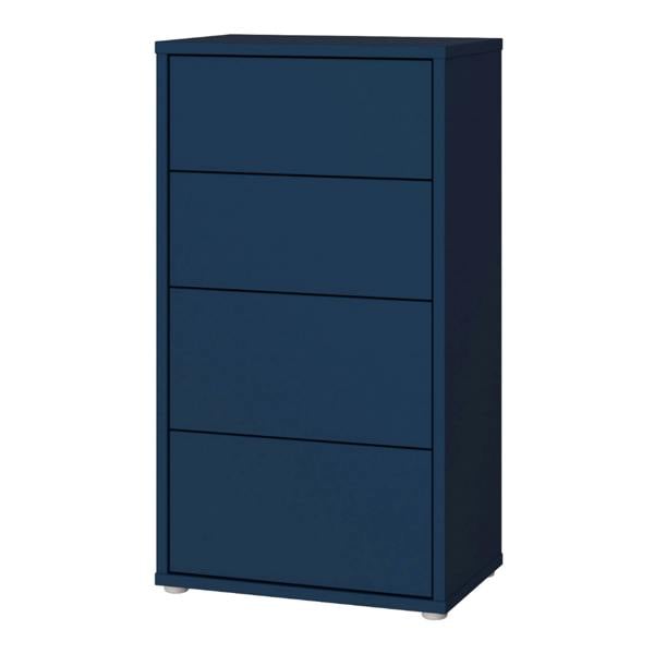 Alice Springs Tall 4 Drawer Chest with Push-to-Open Drawers in Night Blue