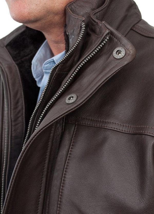Infinity Leather Mens  Warm Mid-Length Leather Biker Jacket