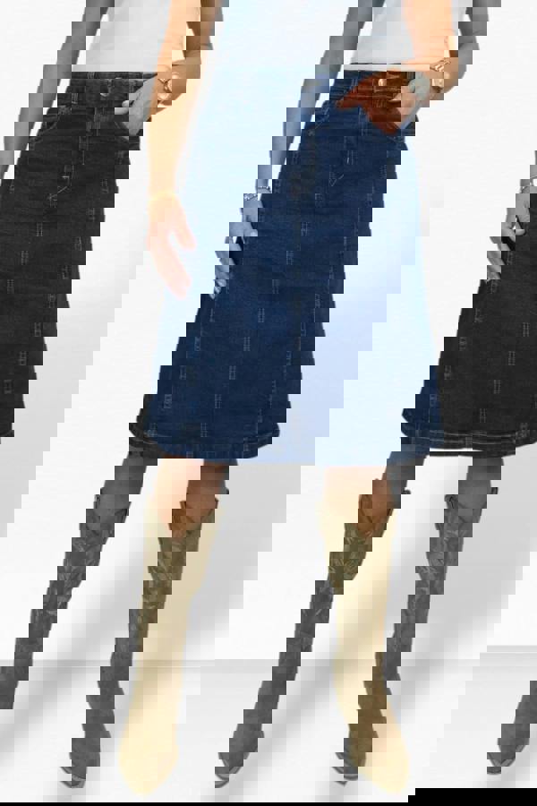 Paulo Due Women's Panelled Denim A Line Skirt