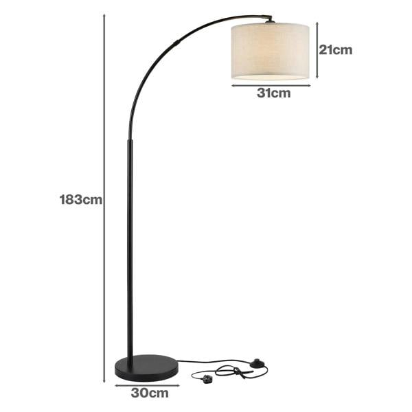 Emitto Arc Floor Lamp 4 Color Temperatures Standing Lamp with Remote Foot Switch