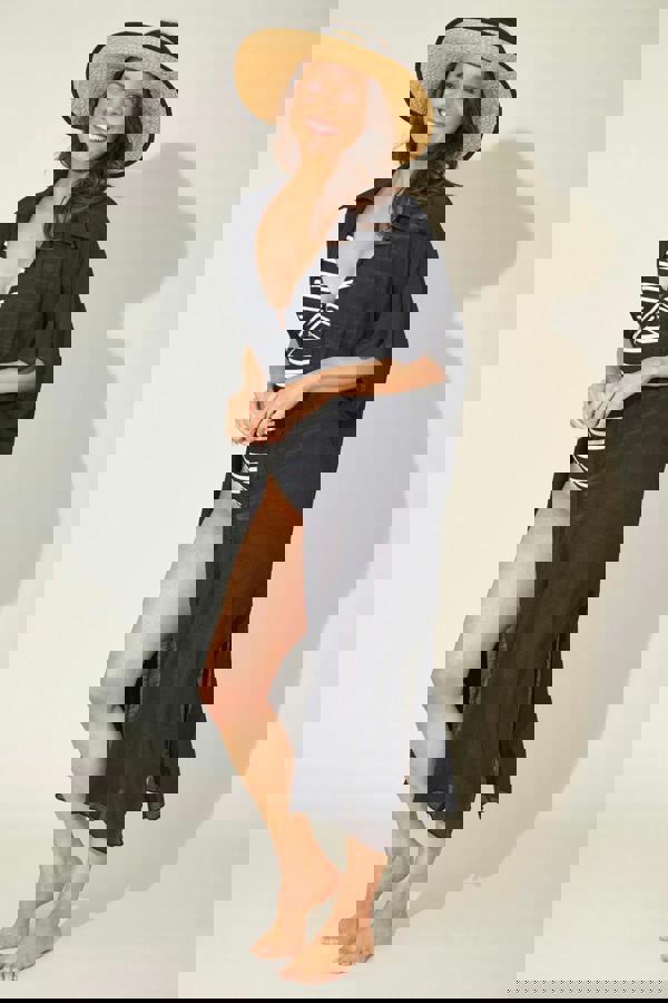 Long Button Through Beach Shirt