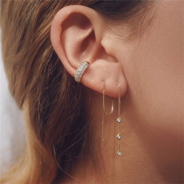 Gold Trip Waterfall Threader Earrings