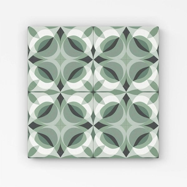 Warren Reed Geometric Green Grey Canvas