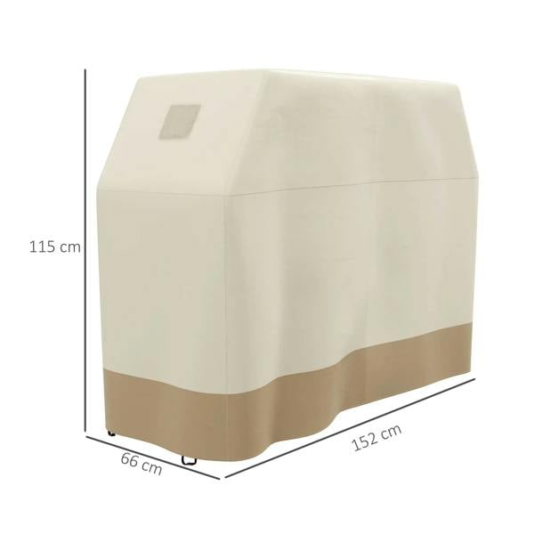 Beige protective grill cover with 66 cm width and 152 cm length