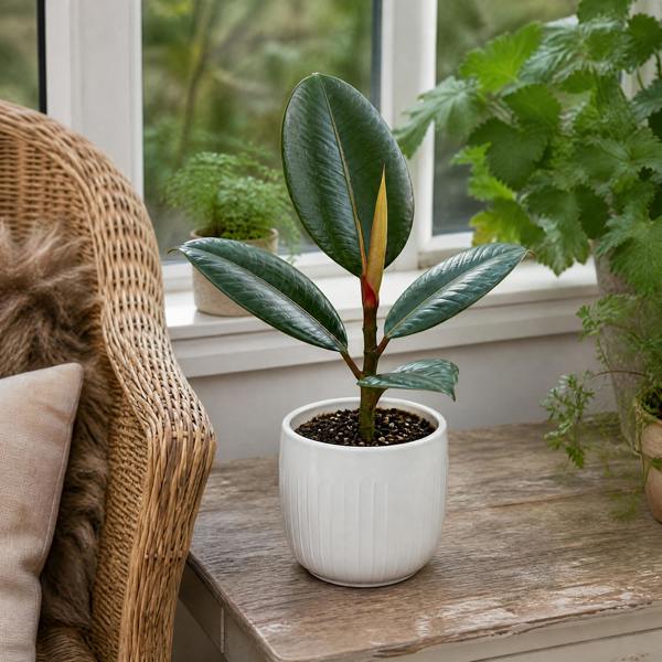 Ficus Robusta Rubber Plant 17cm Pot – Easy Care Indoor Houseplant Plants By Post