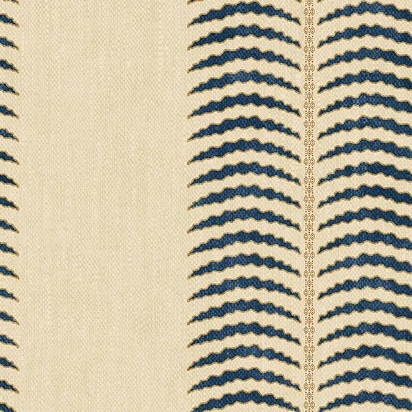 Joules Palm Leaf Stripe Cream/Blue Wallpaper