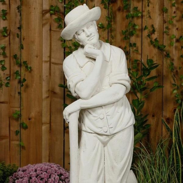 Farmer leaning on a spade Life size  Statue 55' or 139 cm