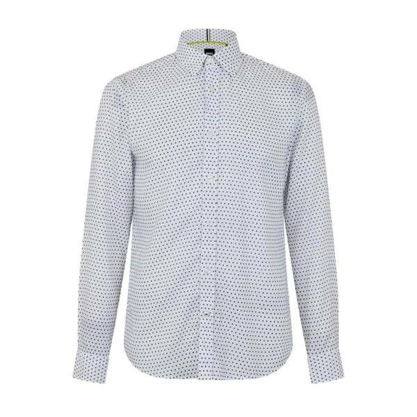 Boss Mens Polka Dot Regular Long-Sleeved Shirt - Bright Green - 