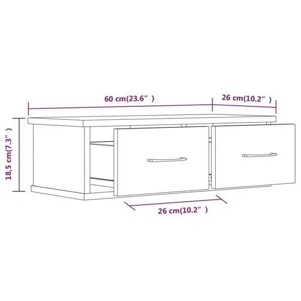 Berkfield Wall Cabinet Smoked Oak 60x26x18.5 cm Engineered Wood