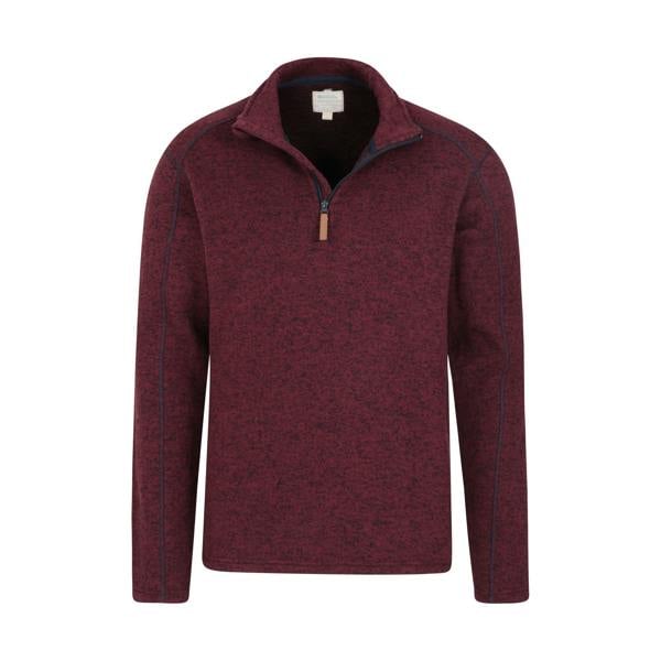 Mountain Warehouse Mens Idris II Half Zip Fleece Top - Dark Red - 
