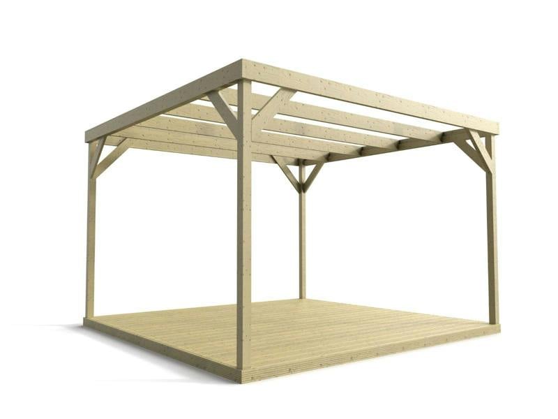 Arbor Garden Solutions Wooden Box Pergola and Decking Kit
