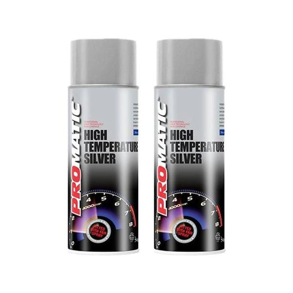 Promatic 2X Promatic Silver High Temperature Spray Paint 400ml