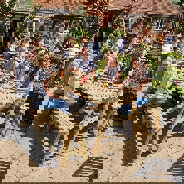 Arbor Garden Solutions Victoria Rounded Picnic Table and Benches Set