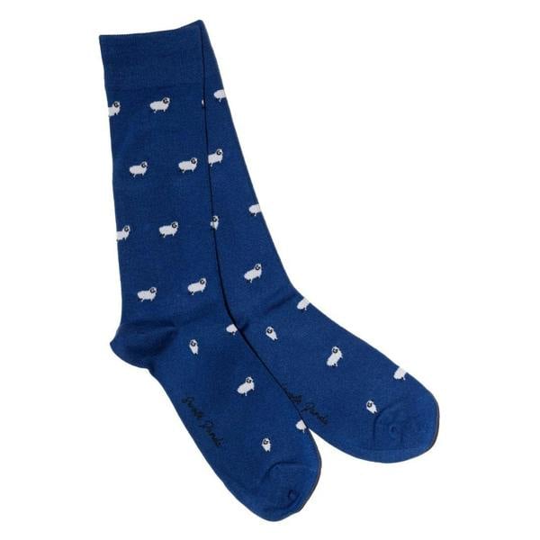 SWOLE PANDA Sheep Bamboo Socks, Navy