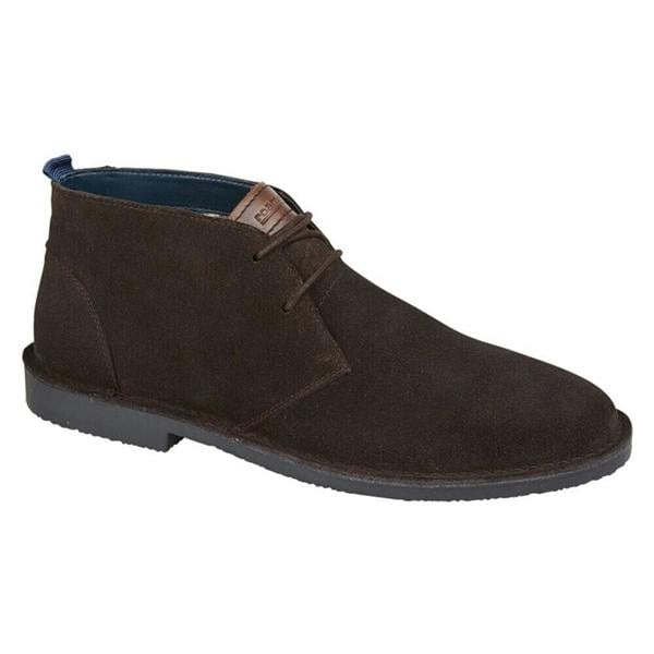 Roamers Mens Suede Desert Boots - Dark Brown - 