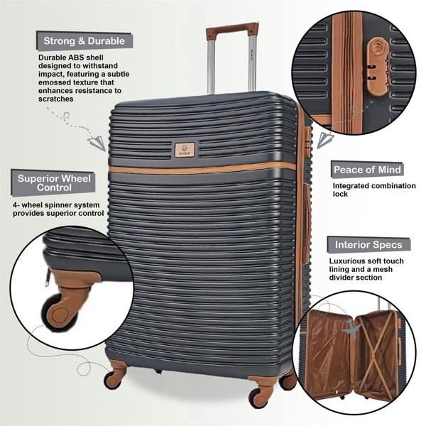 Eagle Luggage Hardshell ABS Suitcase Luggage Travel Set