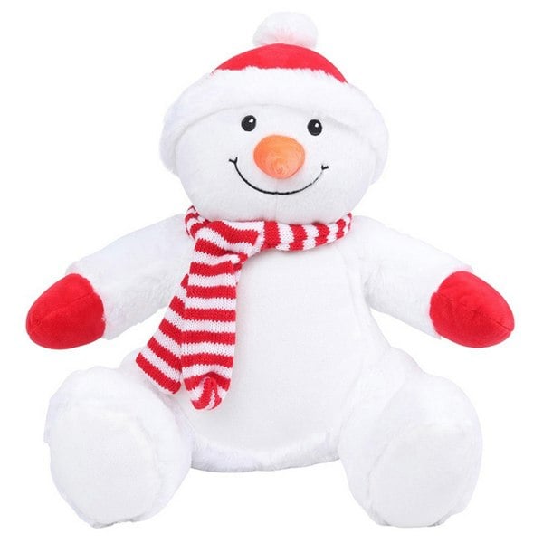 Mumbles Zippie Childrens/Kids Snowman Soft Toy - White