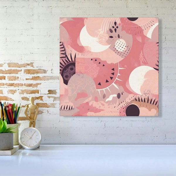 Warren Reed Abstract Pink White Canvas