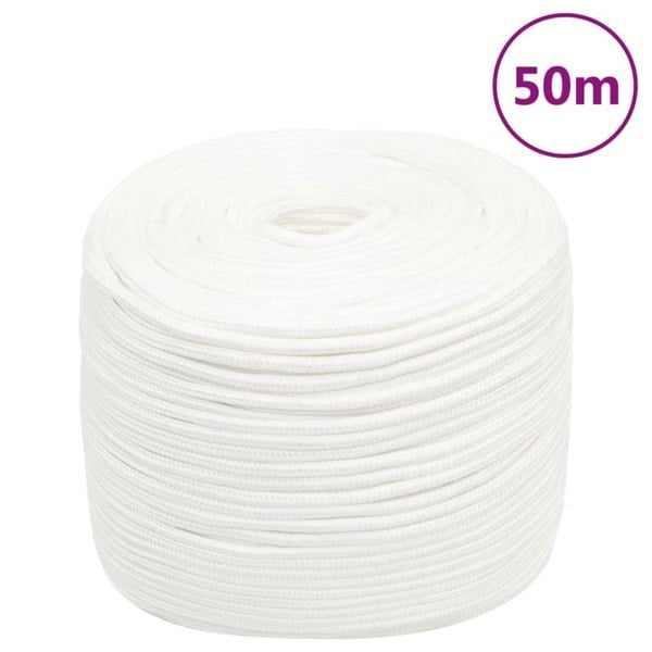 Berkfield Boat Rope Full White 8 mm 50 m Polypropylene