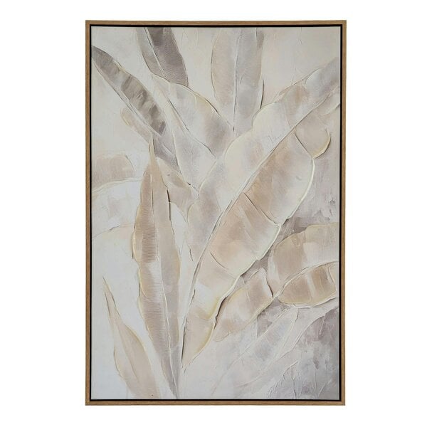 Wyld Haus Frikes Muted Tones Abstract Botanical Hand Painted Canvas In Frame