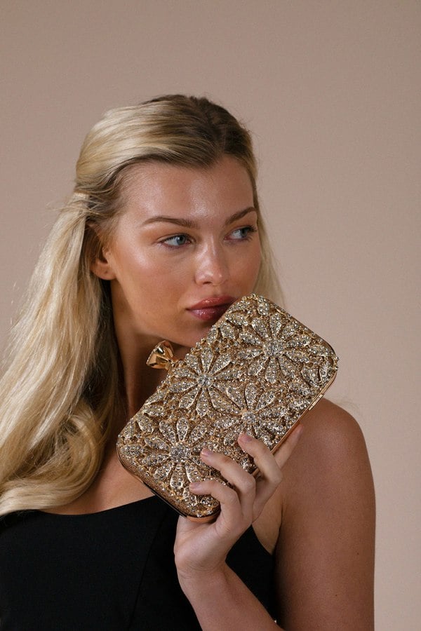 SVNX Daisy Embellished Clutch Bag