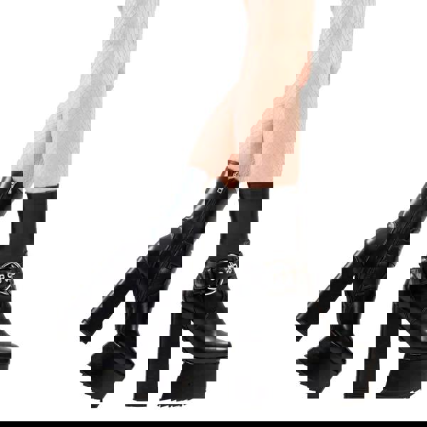 Lamoda Infinite Lies BlackPU Platform Ankle Boots Bold Modern Streetwear UK6