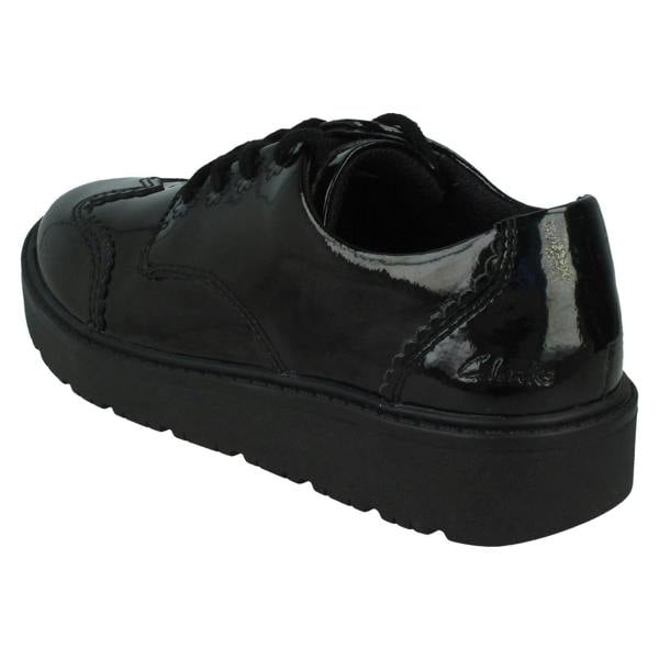Clarks Girls Clarks Lace Up Brogue School Shoes Plain Jump