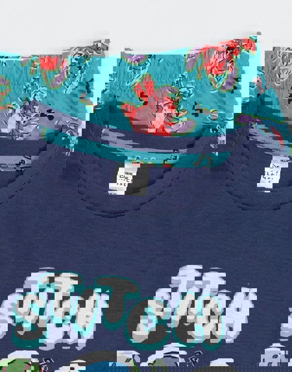 Lilo & Stitch Boys Blue Character Long Sleeve Long Leg Pyjama Set