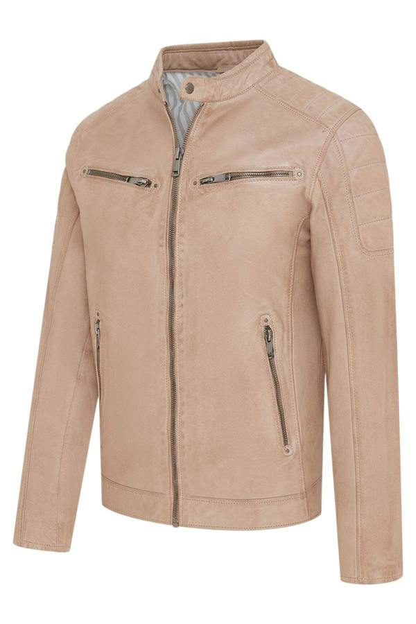 Infinity Leather Men's Modern Classic Leather Quilted Biker Jacket - Derry