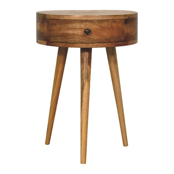 Artisan Furniture Mini Oak-ish Circular Shape Bedside