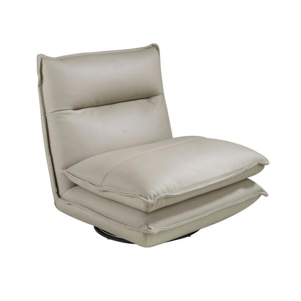 Angel Cerdá Taupe grey leather swivel armchair 5244