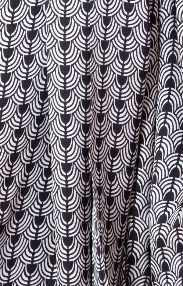 Alie Street London Phoebe Satin Scarf Art Deco Black and White