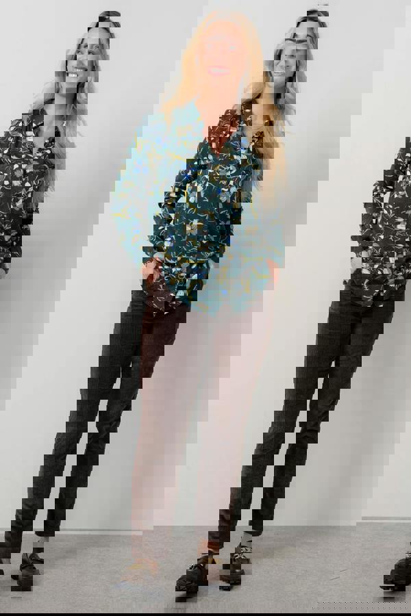 Lily & Me Beech Floral Print Shirt Green