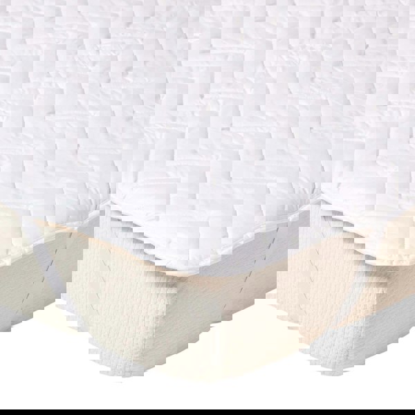 HOMESCAPES Cotton Deep Quilted Super King Size Mattress Topper