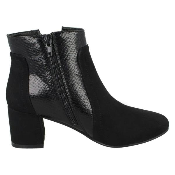Spot On Ladies Spot On Chunky Heel Ankle Boots F51138