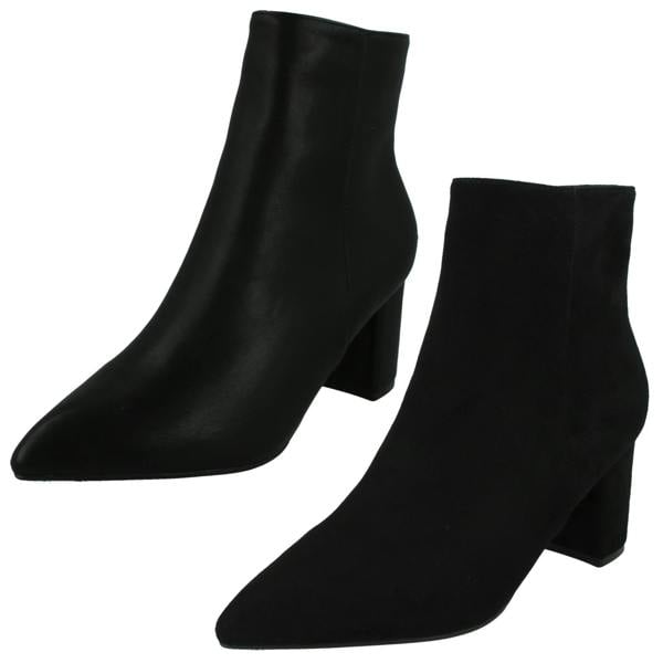 Spot On Ladies Spot On Block Heel Ankle Boots F51220