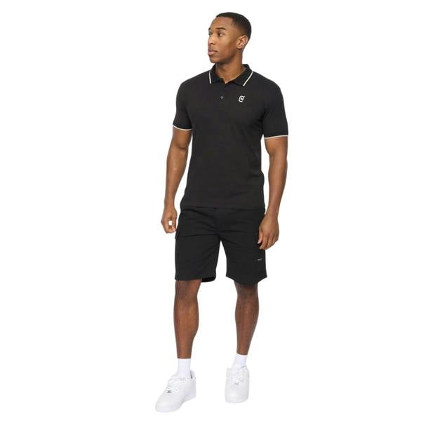 Crosshatch Mens Utilate Elasticated Waist Cargo Shorts - Black - 