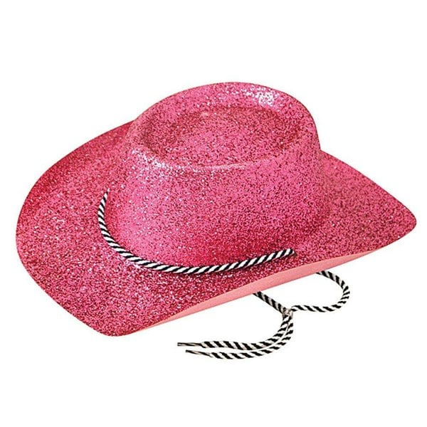 Bristol Novelty Unisex Adults Glitter Cowboy Hat - Pink