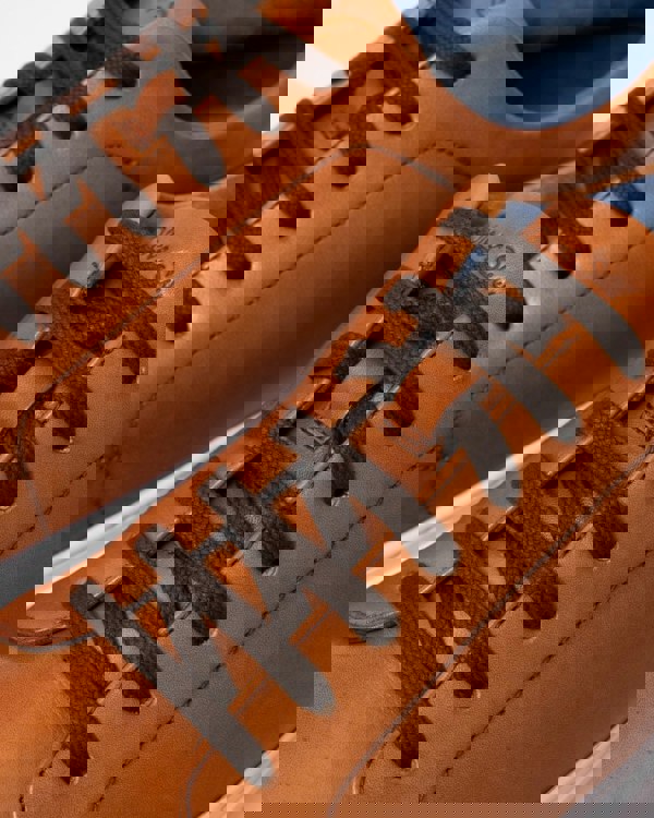 Oliver Sweeney Hayle Antiqued Calf Leather Mens Trainers - Cognac