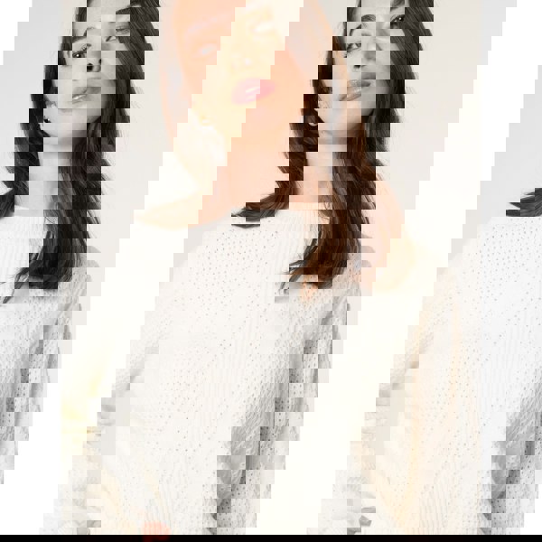 Blue Vanilla Argyle Texture Knit Jumper